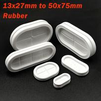 White Protective Coil Rubber Sealing Cap Oval Double Sided Rubber Grommets Hole Plug For Protection Wire Cable Seal Ring 25x40mm-2pcs