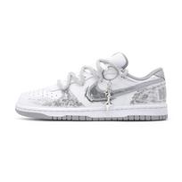 Nike Big Abrasion Resistant Breathable Low top Skateboard Shoes Men's Gray White 355152-106(Team1577-) 40.5