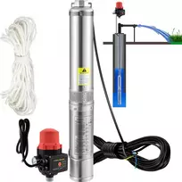 Giliavandenis siurblys su slėgio jungikliu 750W 105 l/min 62 m kėlimo aukštis 20 m laidas skersmuo 89 mm