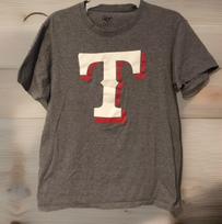 47 Brand Texas Rangers Mens M Gray MLB Baseball Team Logo Cotton  Unisex T-Shirt L