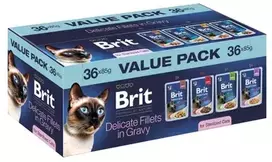 BRIT Premium by Nature Delicate fillets in gravy Sterilised Box – šlapias kačių maistas – 36x85g
