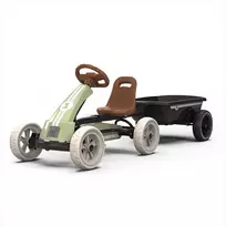 EXIT Foxy Pedal Go-Kart with Trailer - Retro Žalias