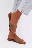 Boto Moteriškos auksinės elegantiškos šlepetės