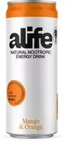 Apelsinų, mangų skonio gazuotas, natūralus energinis gėrimas ALIFE, 0,33l (skardinėje)
