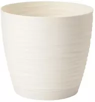FORM PLASTIC Puķu pods SAHARA ar paliktni 17cm, krēmkrāsas