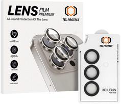Grūdintas stiklas Tel Protect 3D Lens skirtas Samsung Galaxy S25 juodas (objektyvui 3 vnt)