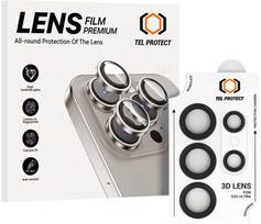 Grūdintas stiklas Tel Protect 3D Lens skirtas Samsung Galaxy S24 Ultra juodas (objektyvui 5 vnt)