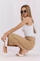 Moteriškas camel spalvos džinsinis sijonas
