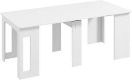 HOMCOM Valgomasis stalas, sulankstomas ir išskleidžiamas virtuvės stalas, medžio drožlių plokštė, 60-180 x 85 x 75 cm, baltas