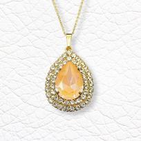 Kaklo papuošalas moterims DiamondSky "Jasmine (Peach DeLite)" su Swarovski kristalais