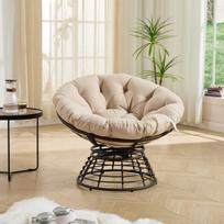 Papasan kėdė, plienas, PE rotangas, 92x67 cm, 1 vnt