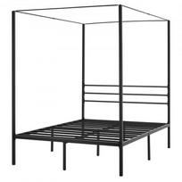 Canopė lovos rėmas, 196.5x137x183 cm, juoda, metalas