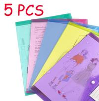 10/5pcs A4 Folders Plastic Envelopes Clear File Folder for Document Poly File with Label Pocket Snap Button for Office Organizer