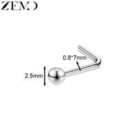 ZEMO 1 PC 18/20G I/L/S Shape Stainless Steel Nose Studs Women Men CZ Crystal Nose Rings Birds Wild Goose Nostril Body Piercings Nose Rings & Studs