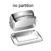 Removable Partitions 304 Stainless Steel Lunch Box Separated Food Storage Box  Camping 550ml-No partition