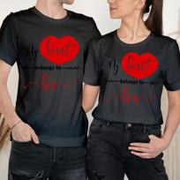 My Heart Belongs To Happy Valentine Day Love Goals Couple Matching T-Shirts #VD L