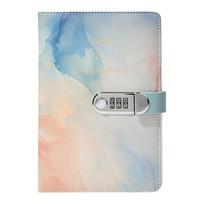 Leather Notebook Hardcover Journal Password Planner Lined Diary with Pen Holder and Card Pocket 145x215mm for Women Girl