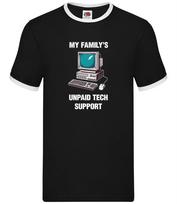 My Family's Unpaid Tech Support - Mens Ringer - Funny Computer Fix IT L