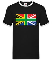 South African Union Jack - Mens Ringer - UK Flag Africa Cape Town London XL
