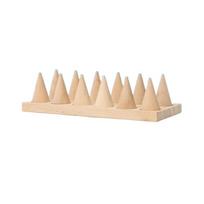 Decorative Wood Cone Ring Display Stand Modern Ring Storage Rack  Bracelets Necklace Earrings Style 2