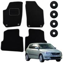 Dywaniki welurowe skoda fabia 2 ii 2007 - 2014 samochodowe maty do auta b