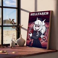 Helltaker Anime Classic Movie Posters Waterproof Paper Sticker Coffee House Bar Decor Art Wall Stickers 10x15cm No Frame