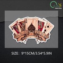 Funny Car Sticker Retro Poker Joker Skeleton Spades Ace Anime Decal Decor for RV Auto Motocross Racing Laptop Trunk Wall