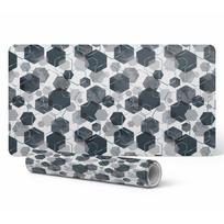 Nowoczesna Ochronna Mata Pod Klawiaturę Geometryczne Heksagony 120X60 Cm