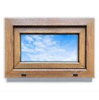 PVC langas Auksinis ąžuolas 60x40 DEŠINĖS pusės naujas 600x400 mm atverčiamas ir atidaromas dvigubo stiklo paketas