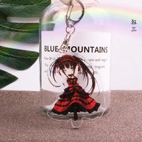 Cute Anime Acrylic Keychains Tokisaki Kurumi Yatogami Tohka Yoshino Kotori Itsuka Tobiichi Origami Pendants Figure Toys Gifts
