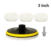 Synthetic Fibers Car Buffing Pads 5 Pcs with Drill Adapter High Performance for Auto Waxing Polishing Repair 3 inch