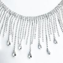 Water Tear Drop Tassel Fancy Crystal Rhinestone Fringe Chains Claw Chain Tassel Decoration Latin Crystal AB Shiny Diamond Belt 10cm wide