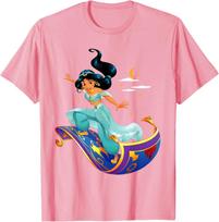 Hot Fashion Casual Disney Aladdin Princess Jasmine Magic Carpet Pose T-Shirt T-Shirt S-4XL Four Seasons L
