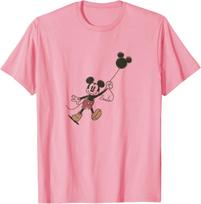 Hot Fashion Casual Disney Mickey & Friends Classic Vintage Mickey Ears Balloon T-Shirt S-4XL Summer M