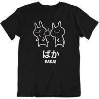 Women's fun pattern T-shirts Japanese anime T-shirts silly rabbit anime clothing  T-shirts S