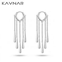 Drop Earrings for Women White Gold Plated Brass 925 Silver Post Huggie Teardrop Tassel Anti-Tarnish Party Bulk