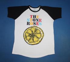 New 2016 The Stone Roses Shirt Indie Rock Band White Raglan Men's Tee Large L
