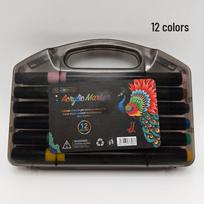 Qixin 120-Color Acrylic Paint Marker Set: Single-Tip Water-Based Pens for DIY & Children's Graffiti Qixin 80-Color Bucket Acrylic Markers beige