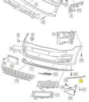 VW GOLF (2013-2017) CLUBSPORT priekinio bamperio spoileris N/S kairės pusės originalus 5G0805903G041