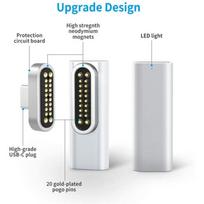 Magnetinio USB C tipo C adapterio šoninio kištuko alkūnė 20 kontaktų visos funkcijos adapterio įkrovimo duomenų perdavimas sidabras