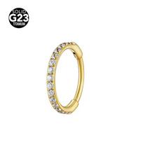 F136 Titanium Thin Nose Ring Earring - 0.8/1.0mm Rod, 6/8/10/12mm Diameter 1.0+1.2x6mm