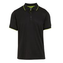 Regatta Mens Navigate Short-Sleeved Polo Shirt 3XL laimo žalia spalva/juoda