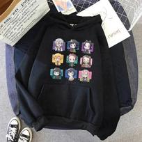 Cute Nezuko Anime Print Women Demon Slayer Manga Tanjiro Kimetsu No Yaiba Kangaroo Pocket Hoodie Harajuku Streetwear Clothes S