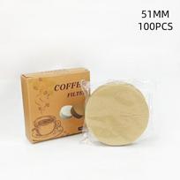 51/54/58mm Apvalus kavos filtro popierius Moka puodeliui Universalus miltelių dubenėlis Filtras Antrinis kavos filtras 100 vnt. Medžio plaušienos Vienkartinis beige