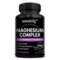 Magnesium(Oxide/Citrate) 500mg, Dietary Supplement, 120 Capsules Per Bottle 120 Capsules black