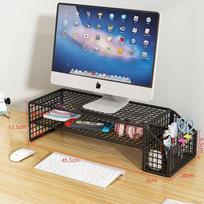Laptop Cooling & Monitor Heightening Wrought Iron Stand gray