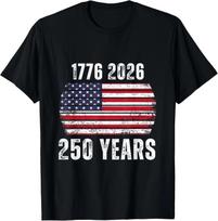 America 250th Birthday US Flag Happy 250 Years Army 250 Year T-Shirt L