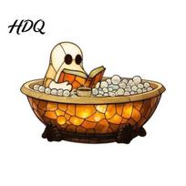 Gothic Home Decor Accessories Cute Halloween Acrylic Suncatcher Spooky Ghost Plant Window Hangings with Colorful Light Refraction Pendant Black Cat S