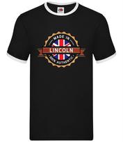Made In Lincoln - Mens Ringer - City Hometown Born In Cathedral Gift S