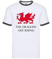 The Dragons Are Rising - Mens Ringer - Wrexham Football Dragon Love Player XL
